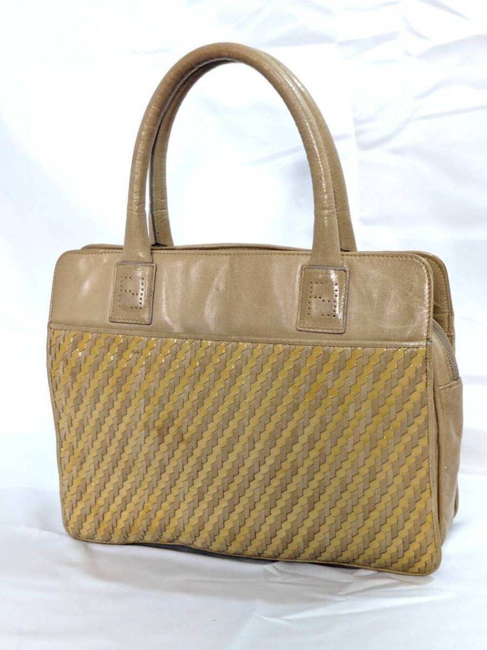 Fendi handbag iconic FF logo perforated leather Brown